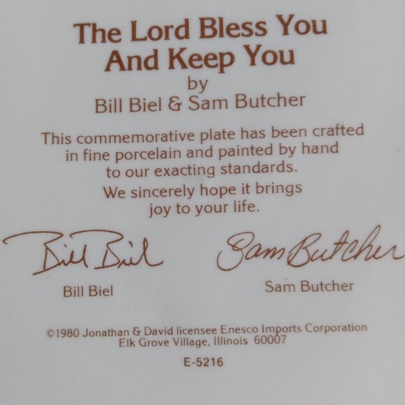 The Lord 1980 Precious MoBless You And Keep You Plate by Bill Biel & Sam Butcher - Picture 3 of 6